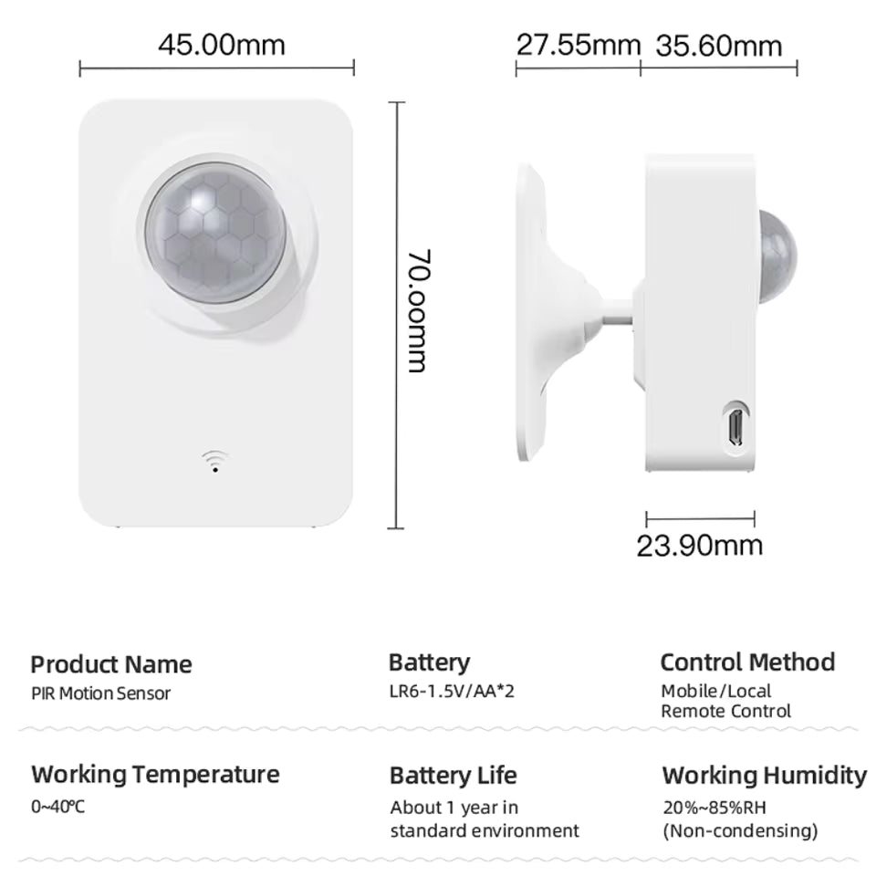 Smart Life/Tuya WiFi Smart Motion Sensor WiFi PIR Motion Detection